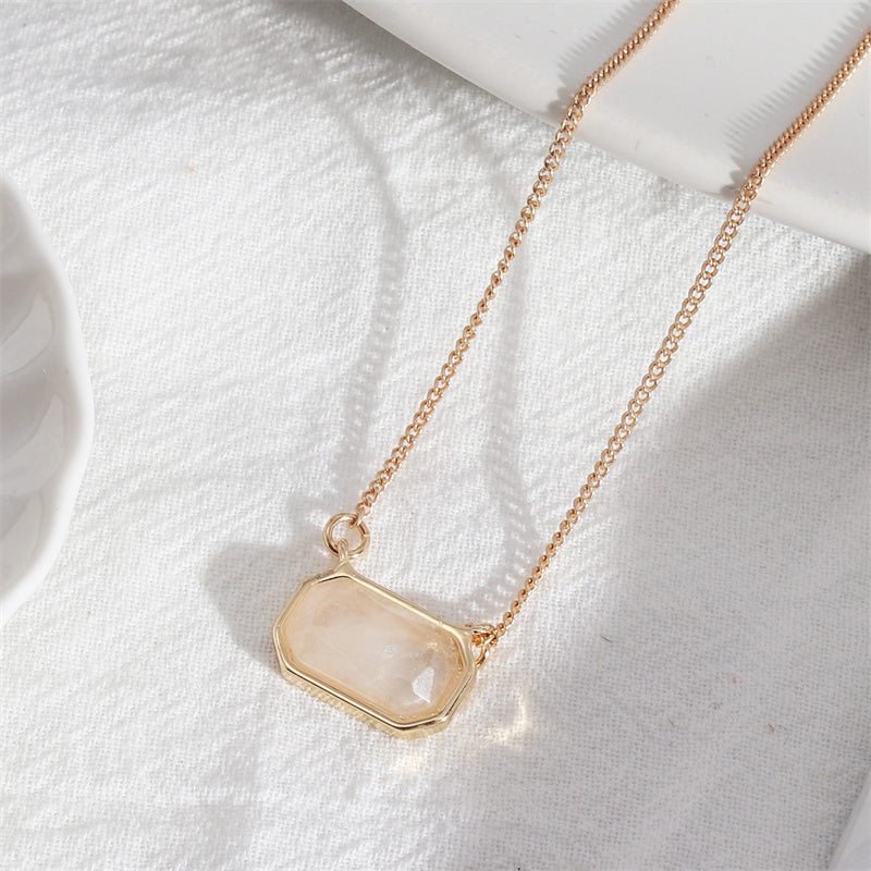 Natural crystal Amethyst necklace Herringbone Necklace for Women Dainty Necklace tiger eye Pendant clear quartz necklace Choker Necklaces Fashion Jewelry Gift for Women
