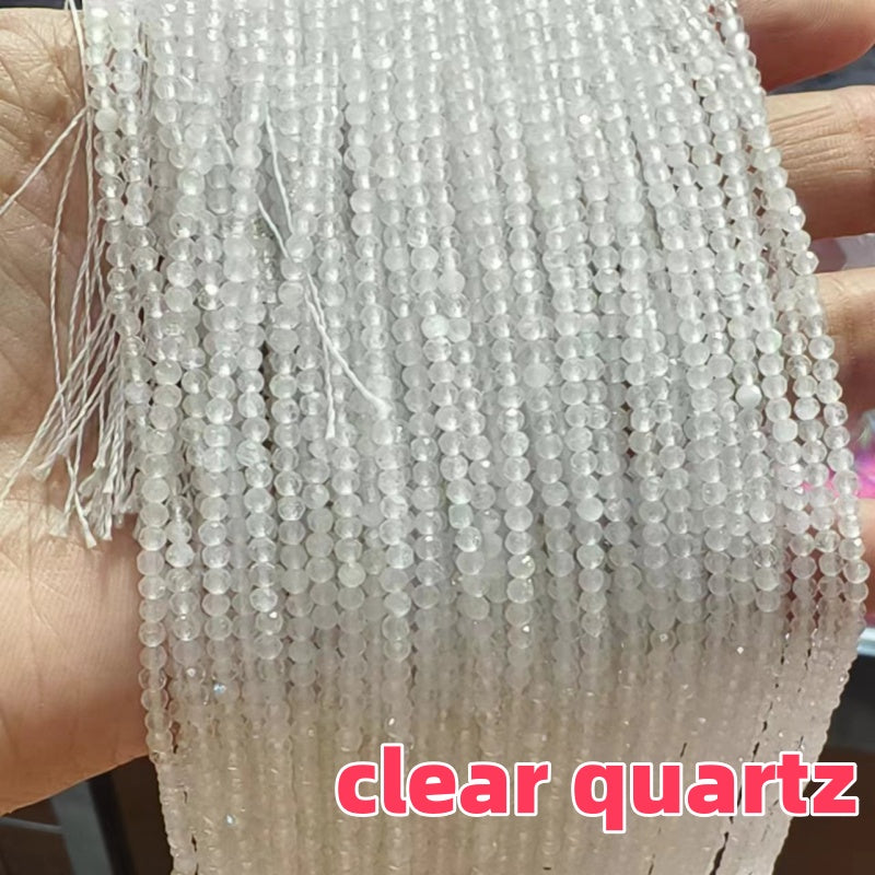 3-5mm Natural Mini gemstone Crystal Beads faceted beads (38-39cm)/stand DIY Tiny crystal amethyst rose quartz garnet lilac lavender prtidot clear quartz aquamarine small beads