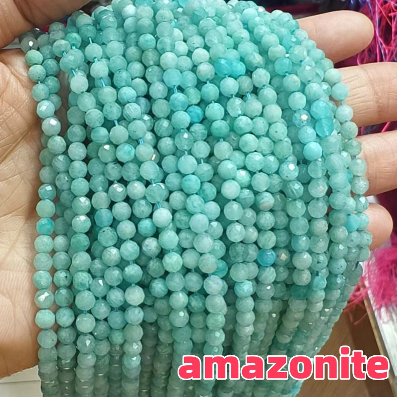 3-5mm Natural Mini gemstone Crystal Beads faceted beads (38-39cm)/stand DIY Tiny crystal amethyst rose quartz garnet lilac lavender prtidot clear quartz aquamarine small beads
