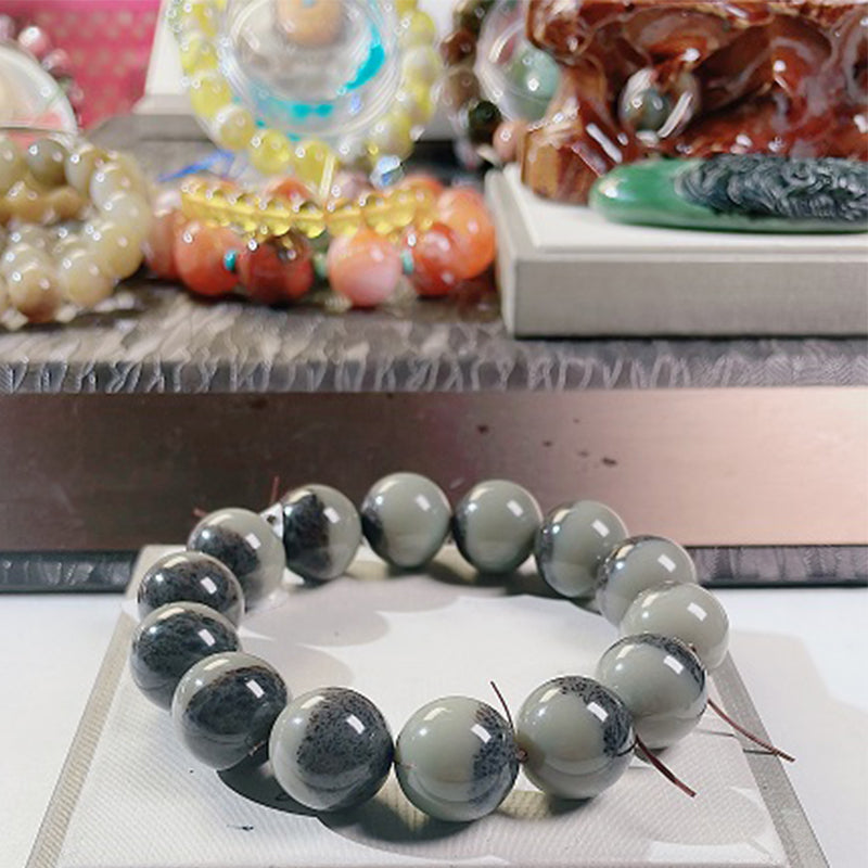 【Jewelry crystal】blue and white Jubo pot bracelet 16mm