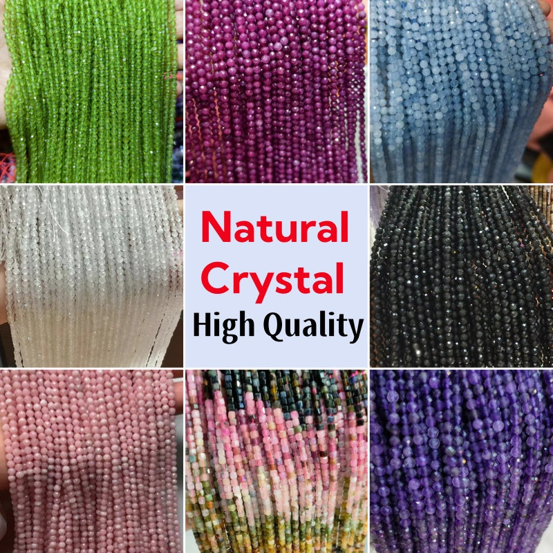 3-5mm Natural Mini gemstone Crystal Beads faceted beads (38-39cm)/stand DIY Tiny crystal amethyst rose quartz garnet lilac lavender prtidot clear quartz aquamarine small beads