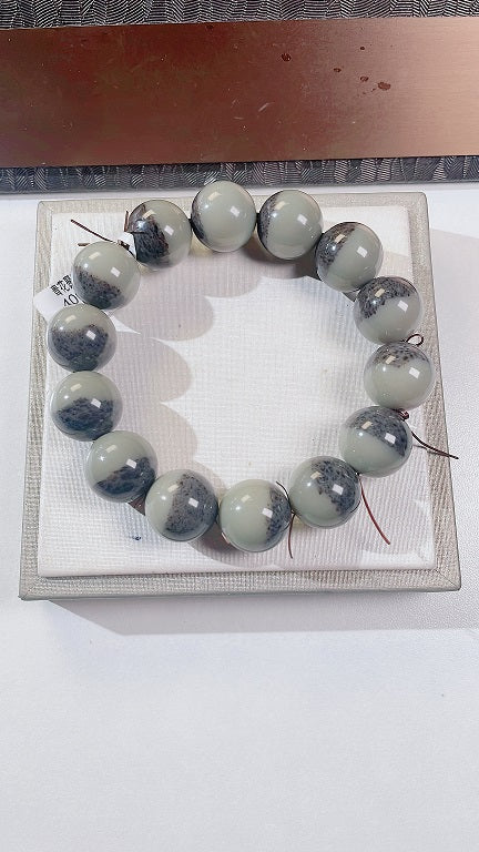【Jewelry crystal】blue and white Jubo pot bracelet 16mm