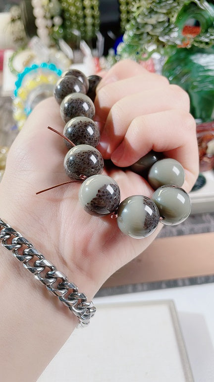 【Jewelry crystal】blue and white Jubo pot bracelet 16mm