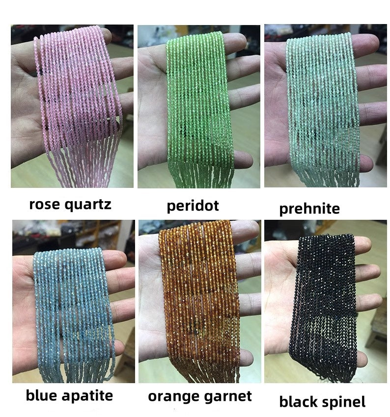 3-5mm Natural Mini gemstone Crystal Beads faceted beads (38-39cm)/stand DIY Tiny crystal amethyst rose quartz garnet lilac lavender prtidot clear quartz aquamarine small beads